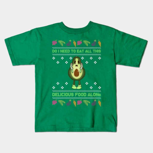 Vegan Ugly Christmas Sweater Kids T-Shirt by MisconceivedFantasy